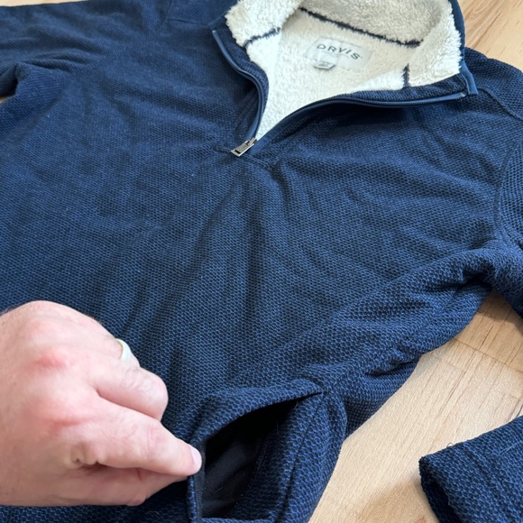 Orvis Lined Quarter Zip Pull Over Blue / Navy Knit XL - Picture 8 of 13